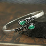 Boho Chic Turquoise Copper Cuff Bracelet for Women Turquoise & Malachite & Moonstone Inlaid Open Bangle Bracelet