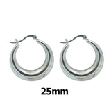 Maytrends Stainless Steel Big Circle Hoop Earrings for Women Creative Silver Plated Thread Twisted Ear Buckle Huggies Statement Jewelry