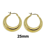 Maytrends Punk Stainless Steel Hollow Metal Round Chunky Hoop Earrings for Women Lightweight Thick Hoops Minimalist Jewelry Gift