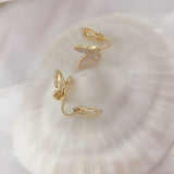 Korea Style Butterfly Clip On Earrings Without Piercing Cute No Hole Gold Color Resin Jewelry Ear Cuff Party Gift