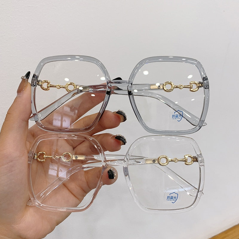 Maytrends New Oversized Square Eyeglasses Woman Men Fashion Blue Light-blocking Male Female Eyewear Trendy Glasses for Reading