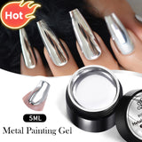 Maytrends Super bright Metallic Painting Gel Polish 5ML Gold Silver Mirror Gel Nail Polish Flower Drawing Lines French Nails