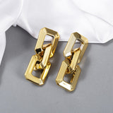 New Classic Gold color Smooth Metal Hoop Earrings For Woman Fashion Korean Jewelry Temperament Girl's Daily Wear Earrings