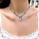 Maytrends New Korean Fashion Colorful Cute Seed Beads Chain Choker Necklace For Women Baroque Simulated Pearls Beaded Collar Boho Jewelry