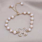 Korea Hot Selling Fashion Jewelry Simple White Natural Freshwater Pearl Bracelet Women's Daily Wild Bracelet