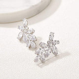 Fashion Design Bride Wedding Earrings Paved Romantic Marquise CZ Exquisite Women's Dangle Earrings Good Quality Jewelry