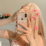 8pcs/set Small Pink Bowknot Hairpin for Girls Summer New Cute Bangs Clips Hairslide Headwear Hair Accessories