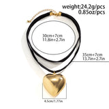 Maytrends Exaggerated CCB Big Heart Pendant Choker Necklace Gothic Black Velvet Necklace For Women Sexy Party Jewelry Gift