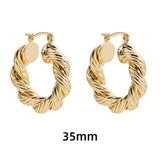 Maytrends New Trendy Geometric Twisted Thick Hoop Earrings Fashion Gold Color Big Round Circle Earrings for Women Punk Hiphop Jewelry Gift