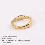 Maytrends 316L Stainless Steel Wave Ring For Women Gifts Minimalist Dainty Rays Texture Circle Rings Jewelry Wholesale/Dropshipping