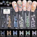 Maytrends 1 Pack 3D Aurora Bear Butterfly Nail Art Accessories Resin FlatBack White Flowers Acrylic Nails Glitter DIY Manicure Decoration