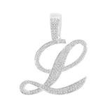 Maytrends New A-Z Cursive Letter Paved Crystal Pendant Necklace For Women Bling Initial Alphabet Rope Chain Necklace Jewelry