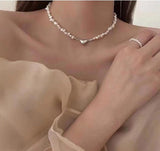 Trendy Classic Love Pearl Necklace Women Personality Travel Party Fashion Female Clavicle Necklace Jewelry Collar Perlas Collar