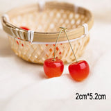 New Exaggerated Fun Fruit Cherry Dangle Earrings Women Personalized Small Fresh Long Earring Party Jewelry Gifts