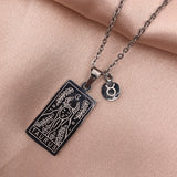 Maytrends Vintage Stainless Steel Square Pendant Horoscope 12 Constellations Necklace Female Male Zodiac Sign Collar Necklace