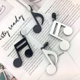 South Korea Cute Black and White Earrings Music Notes Exaggerate Fashion Earrings Birthday Party Anniversary Gift Accessories