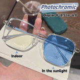 Maytrends Women Luxury Photochromic Glasses Outdoor Color Changing Myopia Eyewear Unisex Trendy Minus Prescription Diopters Eyeglasses