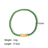 Maytrends Dainty Women's Tennis Bracelets Hip Hop Trendy AAA+ Cubic Zirconia Silver Gold Green Color Teen Girl Crystal Chain Wedding Jewel