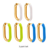 Maytrends 3pair/set Colorful Hoop Earrings for Women Cute Heart Star Rainbow Geometric Circle Huggie Earring Creative Jewelry Party Gift