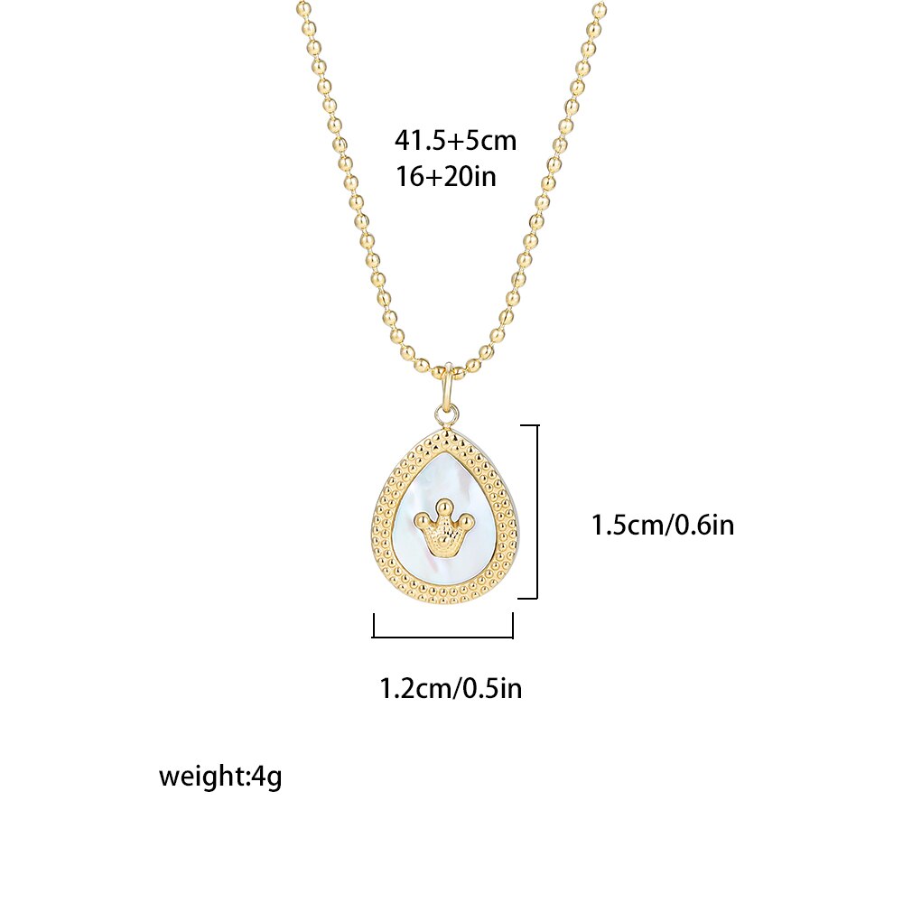 Maytrends Vintage Geometric Pendant Natural Stone Crystal Necklace Clavicle Chain for Women Girls Gold Color Heart Round Choker Bijoux