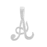 Maytrends New A-Z Cursive Letter Paved Crystal Pendant Necklace For Women Bling Initial Alphabet Rope Chain Necklace Jewelry