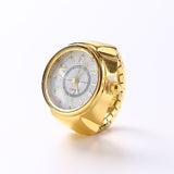 Maytrends Vintage Punk Finger Watch Mini Elastic Strap Alloy Watches Couple Rings Jewelry Clock Retro Roman Quartz Watch Rings Women Men