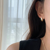 Maytrends New Trendy Geometric Square Crystal Hoop Earrings for Women Girls Simple Zircon Ear Buckle Huggie Earring Statement Jewelry