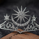 Maytrends Baroque Star Crown Crystal Bridal Tiaras Rhinestone Pageant Diadem Bride Star Headdress Wedding Hair Accessories Tiara De Noiva