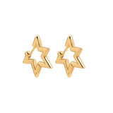 Maytrends Vintage 18K Gold Plated Star Heart Small Ear Buckle Ear Twist Geometric Hoop Earrings Women Minimalist Punk Jewelry Party Gifts