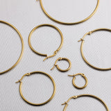 Maytrends Stainless Steel 15mm-60mm Gold Color Big Circle Round Minimalist Thin Hoop Earrings Women Girls Trend New Designer Jewelry