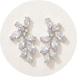 Fashion Design Bride Wedding Earrings Paved Romantic Marquise CZ Exquisite Women's Dangle Earrings Good Quality Jewelry