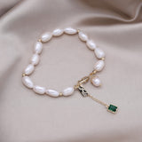 Korea Hot Selling Fashion Jewelry Simple White Natural Freshwater Pearl Bracelet Women's Daily Wild Bracelet