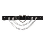 Punk Rock Sexy Leg Chain Leather Elastic Spiked Leg Harness For Women Girls Goth Heart Thigh Garter Belt Rave Body Jewelry