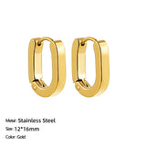 Maytrends Classic Stainless Steel Ear Buckle for Women Trendy Gold Color Small Large Circle Hoop Earrings Punk Hip Hop Jewelry Accessories