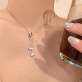 Maytrends Korea Trend Love Pendant Necklace Vintage Y2k Necklace For Women Acrylic Crystal Faux Shell Clavicle Chain Women Jewelry Gift