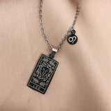 Maytrends Vintage Stainless Steel Square Pendant Horoscope 12 Constellations Necklace Female Male Zodiac Sign Collar Necklace