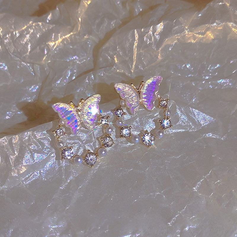 New Fashion Hollow Flower Earrings Women Gentle Temperament Senior Sense Earring Wedding Party Jewelry Gift Wholesale