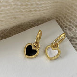 New Korean Light Luxury White Oil Dropping Love Stud Earrings For Women Fashion Elegant Metal Jewelry Gifts