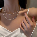 Fashion Sparkling Clavicle Chain Choker Necklace Collar Bracelet Ring For Women Wedding Party Jewelry Gifts