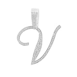 Maytrends New A-Z Cursive Letter Paved Crystal Pendant Necklace For Women Bling Initial Alphabet Rope Chain Necklace Jewelry