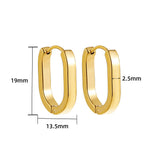 Maytrends Trendy New Style 17/19/21mm Geometric Square Hoop Earrings for Women Hiphop Gold Color Rust Proof Huggie Ear Jewelry Party Gifts